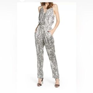 Bishop + Young Anthropologie Women’s Snakeskin Print Sleeveless Jumpsuit Size S